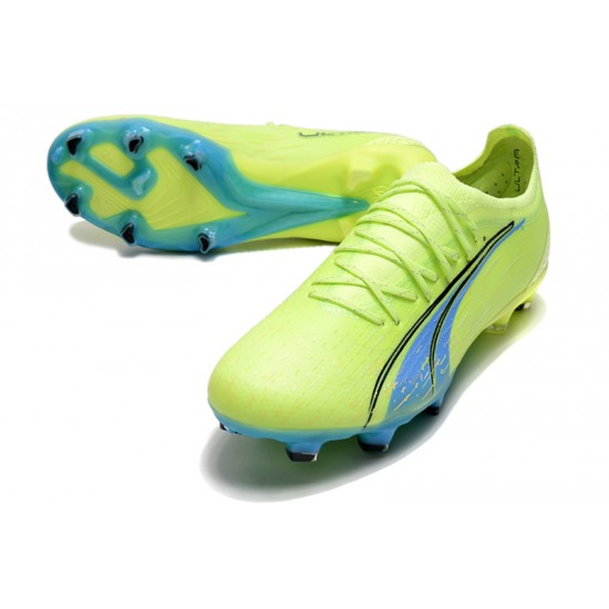 Puma Ultra Ultimate FG Green Yellow Ltblue Low Football Boots & Shoes