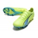 Puma Ultra Ultimate FG Green Yellow Ltblue Low Football Boots & Shoes