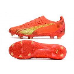 Puma Ultra Ultimate FG Orange Yellow Black Low Football Boots & Shoes