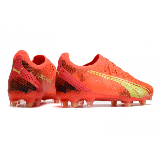 Puma Ultra Ultimate FG Orange Yellow Black Low Football Boots & Shoes