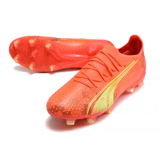 Puma Ultra Ultimate FG Orange Yellow Black Low Football Boots & Shoes