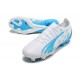 Puma Ultra Ultimate FG White Blue Low Football Boots & Shoes